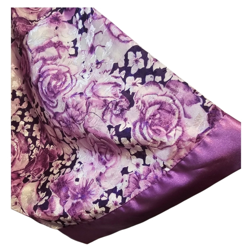 Vanity Fair Purple Floral Robe & Nightgown Set 2X Plus Size Lounge Sleepwear EUC - Picture 7 of 9